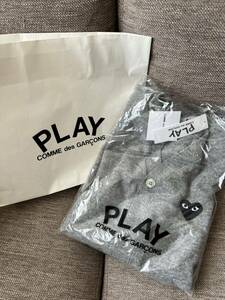  new goods unused COMME des GARCONS PLAY Comme des Garcons Play Heart Logo cardigan gray size M