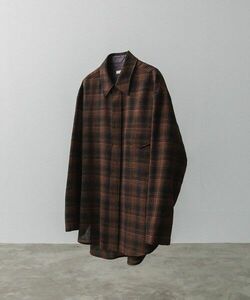 LIDNM wool check naval shirt