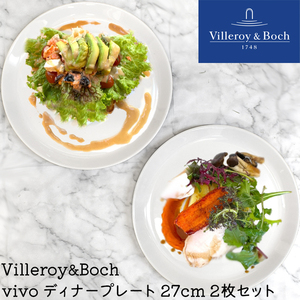 ビレロイボッホ Villeroy&Boch ビボ Vivo ディナープレートお皿 27cm 2枚セット DW0652 取り皿 プレート レストラン ホテル カフェ