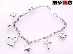  Star Heart Cross очарование есть дизайн браслет K18WG белое золото 