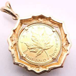 カナダメープルリーフ1/10オンス金貨K24 ペンダントトップ K18YG イエローゴールドの画像4
