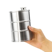 シルバー ドラム缶型 オイル缶 スキットル ガソリン携行缶 ステンレス SUS304 アウトドア アルコール_画像7