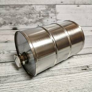  silver drum can type oil can hip flask gasoline carrying can stainless steel SUS304 outdoor alcohol 