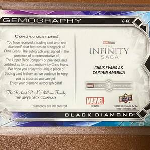 2021 Upper Deck Marvel Black Diamond #G-CE Chris Evans 直筆サイン インスク入り キャプテンアメリカ 25枚限定の画像2