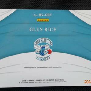 Glen Rice 2018-19 Panini Immaculate Collection   Heralded Signatures #63/99の画像2