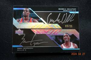 Emeka Okafor/Ben Gordon 2007-08 UD Black Autographs Dual #09/25