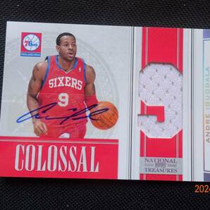 Andre Iguodala 2010 Playoff National Treasures Colossal Jersey Numbers Signatures#17/49の画像1