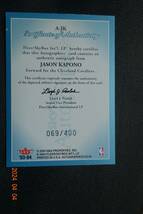 Jason Kapono 2003-04 Skybox Autographics Autographs #069/400_画像2