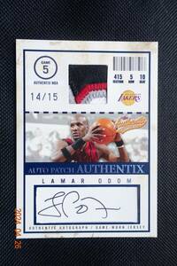 Lamar Odom 2004-05 Fleer Authentix Autographs Patch #14/15
