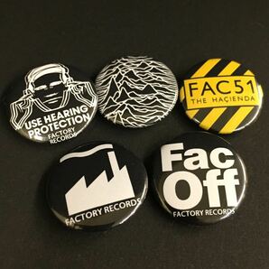 =ゆうパケット送料無料= 5種類セット FACTORY RECORDS モチーフ 缶バッジ - JOY DIVISION NEW ORDER MADCHESTER HACIENDA ファクトリーの画像2