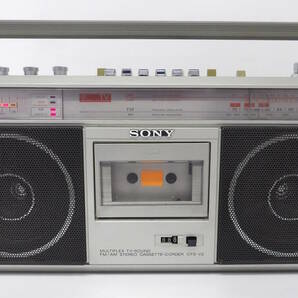【よろづ屋】SONY ラジカセ CFS-V2 STEREO CASSETTE-CORDER FM/AM カセットテープ ソニー 昭和レトロ家電 MADE IN JAPAN(M0425-100)の画像2