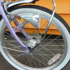 【よろづ屋】札幌ドーム周辺引取り限定：概ね美品 DCM サイモト自転車 SALUTE 20インチ 変速なし 小径車 ラベンダー パープル ママチャリの画像4