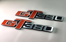 GT380 アルミ サイドカバー エンブレム 両面テープタイプ 検/ ザリ ゴキ GT380 GT550 キジマ ビート 絶版旧車 サイド エンブレム CBX400F_画像2
