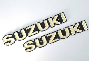 GSX400E ザリ 貴重 凹み型 タンクエンブレム 2枚セット SUZUKI 検/ GS400 GS400E GS425 GSX250E GT380 GT750 ゴキ 絶版旧車 当時物 シビエ