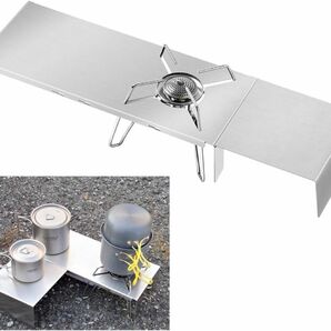 キャンプ　アウトドア　ステンレス 遮熱板 ミニ テーブル　テーブル追加用 遮熱板　ソロキャン　省スペース　