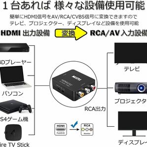 HDMI to AV コンバーター RCA変換アダプタ 1080P対応 PAL/NTSC切り替え HDMI入力をコンポジット出力への画像3