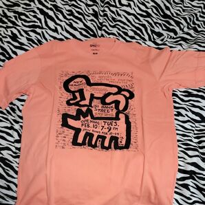 UNIQLO UT SPRZ KEITH HARING 半袖 Tシャツ ピンク色 Lサイズ 中古美品 