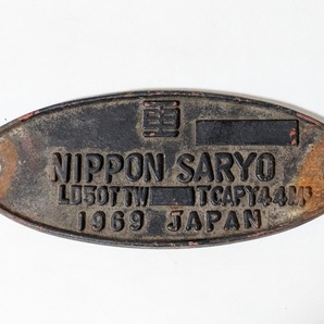 kc15 NIPPON SARYO LD50TTW TCAPY44 日本車両 車輛 車輌 ニッポンシャリョウ 1969 JAPAN国鉄 金属製 プレート 日本国有鉄道 JR 銘板 鉄道の画像1