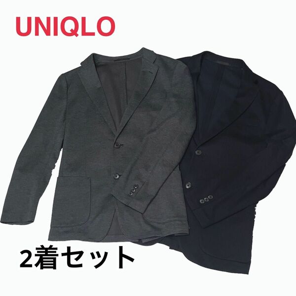 ☆極美品☆ UNIQLO ユニクロ　テーラードジャケット　薄手　グレー　ネイビー　Sサイズ