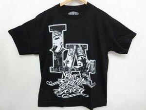 【送料無料】【新品】 One Eight Seven半袖Tシャツ LA ギャング タトゥー黒 メンズ Lサイズ ■管理番号L10155