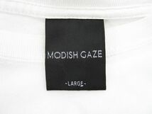 MODISH GAZE メンズ 半袖Tシャツ 丸首 刺繍 パッチワーク 白 グレー Lサイズ ■管理番号L27971SSA24-240421-10_画像5