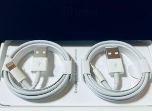 iPhone充電器 ライトニングケーブル USBケーブル　1m 2本 純正同等品　高品質　typeA Apple 即日発送