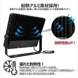 GOODGOODS 照明 極薄 大型 LED投光器 480W 72000lm 屋外用 防水 IP66 超爆光 狭角照射 アース線付 集光 スポットライト 通気弁の画像3