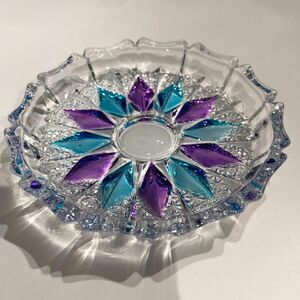 曽我ガラス　ソガガラス　レトロ　カットガラス　小皿　アクセサリートレイ
