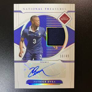 2022 Panini National Treasures World Cup Jersey Auto Patrice Evra /49 直筆サインカード パトリス・エヴラ