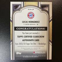 2022-23 Topps Tier One Bundesliga Lucas Hernandez Autograph Auto /50 Bayern Munchen 直筆サインカード リュカ・エルナンデス_画像2