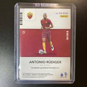 2021-22 Panini Chronicles Contenders Serie A Antonio Rudiger Auto /500 AS Roma 直筆サインカード アントニオ・リュディガーの画像2