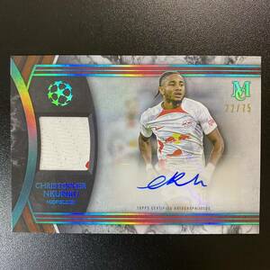 2022-23 Topps Museum UCL Christopher Nkunku Relic Patch AUTO /75 RB Leipzig 直筆サインカード クリストファー・エンクンク