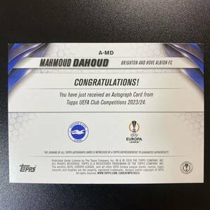 2023-24 Topps UEFA Club Competition Mahmoud Dahoud Signatures Auto Brighton 直筆サインカード マフムド・ダフードの画像2