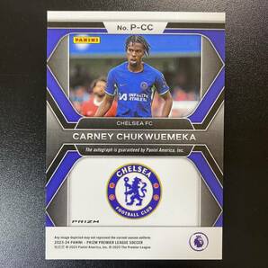 2023-24 Panini Prizm EPL Carney Chukwuemeka Penmanship Silver Breakaway Auto Chelsea 直筆サインカード カーニー・チュクエメカの画像2