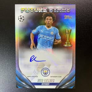 2023-24 Topps UEFA Club Competition Rico Lewis Auto Manchester City 直筆サインカード リコ・ルイスの画像1