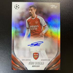 2023-24 Topps UEFA Club Competition Fabio Vieira Auto Arsenal 直筆サインカード ファビオ・ヴィエイラ