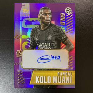 2023-24 Topps Gold UEFA Randal Kolo Muani /25 Paris Saint-Germain 直筆サインカード ランダル・コロ・ムアニの画像1