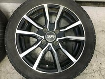 社外 アルミ ブラック ポリッシュ 4.5J+45 PCD100 4穴 ハブ径67㎜ 165/55R15 タント ムーヴ ウェイク ワゴンR MRワゴン 012673_画像3