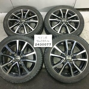 社外 アルミ ブラック ポリッシュ 4.5J+45 PCD100 4穴 ハブ径67㎜ 165/55R15 タント ムーヴ ウェイク ワゴンR MRワゴン 012673の画像1