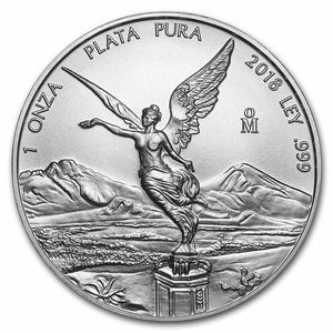 Неиспользуемая Мексика "Libertard" Pure Silver 1 унция серебряная монета