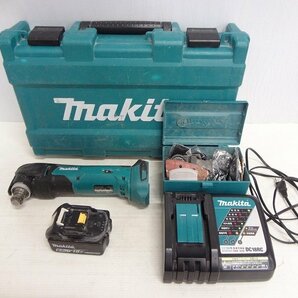 Kサや3500 マキタ/Makita 充電式マルチツール TM51D 18V バッテリー 充電器 替刃付き 切断機 剥離 切削 電動工具 動作OK 中古の画像1