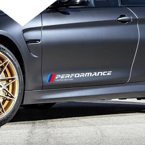 BMWに　パフォーマンス　PERFORMANCE カッティングステッカー　シルバー　銀色　左右セット