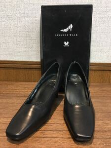 43990-5 ワコール　靴　美楽るヒール　パンプス　黒革　23.5㎝　Wacoal　未使用　自宅保管品