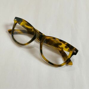 サングラス 伊達メガネ　丸型　明るめのベッコウ柄　伊達眼鏡　ダテメガネ　E43-10 新品未使用　