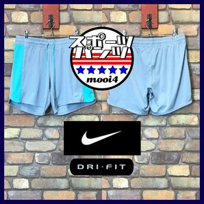 SP1-299★美品★吸湿速乾★好配色【NIKE ナイキ】グレー×ミント DRI-FIT ショートパンツ【メンズ M】ランニング ジム ショーツ スポーツの画像2