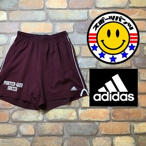 SP1-096◆USA限定◆赤紫◆【adidas アディダス】ショートパンツ【レディース S】サッカー ハーフパンツ ウエストゴム 練習着 短パン