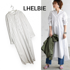 レルビエ LHELBIE バックタック ロングシャツワンピース【3点同梱♪送料無料】