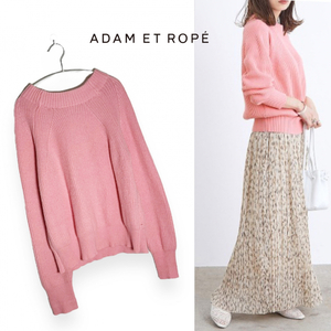 アダムエロペ ADAM ET ROPE' コットンアクリル 畔編みプルオーバー【3点同梱♪送料無料】