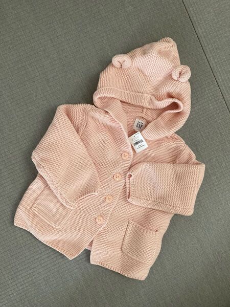 【新品未使用】ベビーギャップ ニットカーディガン くま耳 カーディガン 女の子