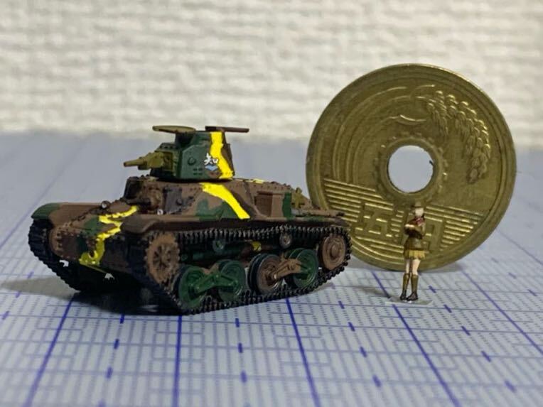 Girls & Panzer 1/144 千波坦学院 95 式轻型坦克 涂装完成品 加鲁班模型 福田, 塑料模型, 坦克, 军用车辆, 完成的产品